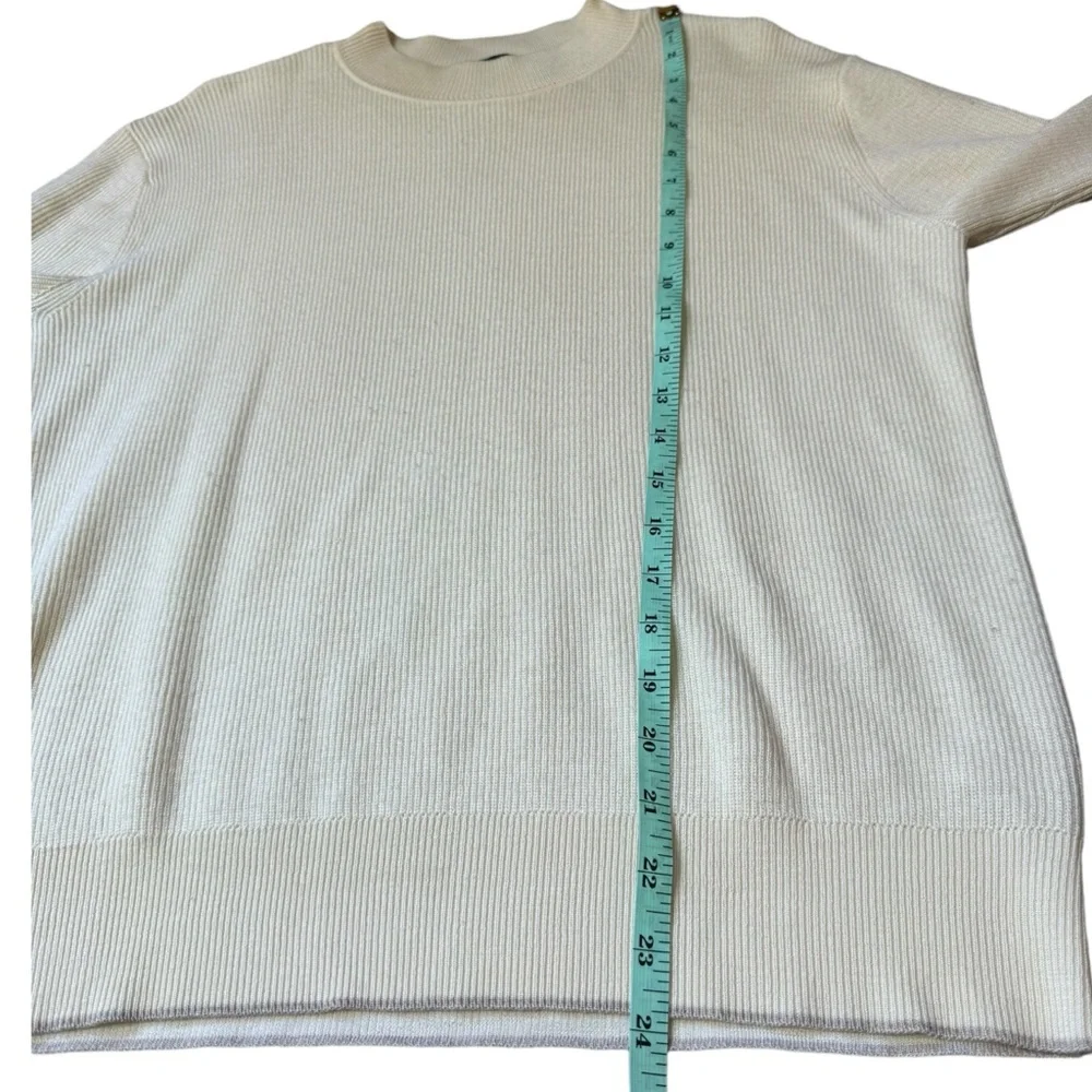 Theory Merino Wool Colorblock Taupe Combo Soft Luster Sweater size M